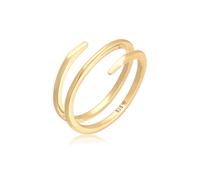 Fingerring ELLI "Wickelring Twist Fein 925 Silber" Gr. 60, gold, Fingerringe, Damen, 60mm, ohne Stein, Silber 925 (Sterlingsilber), Fingerring (26937318-60) gold