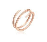 Fingerring ELLI "Wickelring Twist Fein 925 Silber" Gr. 62, rosa (rosegold), Fingerringe, Damen, 62mm, ohne Stein, Silber 925 (Sterlingsilber), Fingerring (74346705-62) rosegold