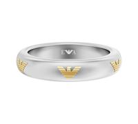 Fingerring EMPORIO ARMANI Gr. 19, edelstahlfarben, gelbgoldfarben, Fingerringe, Herren, 19, Edelstahl, 5mm, Fingerring (76409545-19) edelstahlfarben, gelbgoldfarben