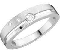 Fingerring FIRETTI "Schmuck Geschenk Damenring Ring matt glanz" Gr. 18, silber (silberfarben, kristallweiß), Fingerringe, Damen, 18, Messing, 2,8mm, Fingerring, mit Zirkonia (synth.) (97164926-18)