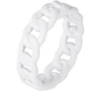 Fingerring FIRETTI "Schmuck Geschenk Edelstahl Ring Damenring Herrenring Panzerkette Color" Gr. 62, weiß, Fingerringe, Damen, 62, Edelstahl, 6,7mm, Fingerring (76047153-62) weiß