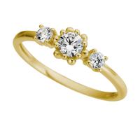 Fingerring FIRETTI "Schmuck Geschenk Gold 333 Damenring Goldring Blume" Gr. 17, gelbgoldfarben, kristallweiß, Fingerringe, Damen, 17, Gelbgold 333, 1mm, Fingerring, mit Zirkonia (synth.) (13884646-17)