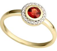 Fingerring FIRETTI "Schmuck Geschenk Gold 333 Damenring Goldring Edelstein Kreis / rund" Gr. 18, bunt (gelbgoldfarben, weißgoldfarben, rot), Fingerringe, Damen, 18, Gelbgold 333, 1,7mm, Fingerring, mi
