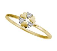 Fingerring FIRETTI "Schmuck Geschenk Gold 333 Damenring Goldring Kreis Herz" Gr. 16, gelbgoldfarben, weißgoldfarben, Fingerringe, Damen, 16, 0,1 P2 = erkennbare Einschlüsse, Diamanten Gelbgold 333, 1,