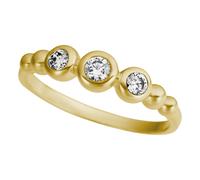 Fingerring FIRETTI "Schmuck Geschenk Gold 333 Damenring Goldring Kreis Kugeln" Gr. 16, gelbgoldfarben, kristallweiß, Fingerringe, Damen, 16, Gelbgold 333, 1,2mm, Fingerring, mit Zirkonia (synth.) (949