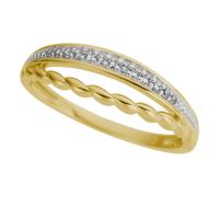 Fingerring FIRETTI "Schmuck Geschenk Gold 333 Damenring Goldring Kreis rund bicolor" Gr. 17, gelbgoldfarben, weißgoldfarben, Fingerringe, Damen, 17, 0,08 P2 = erkennbare Einschlüsse, Diamanten Gelbgol
