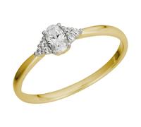 Fingerring FIRETTI "Schmuck Geschenk Gold 375 Damenring Goldring Fantasie" Gr. 19, gold (gelbgoldfarben, weißgoldfarben, kristallweiß), Fingerringe, Damen, 19, Gelbgold 375, 1,8mm, Fingerring, mit Zir