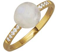 Fingerring FIRETTI "Schmuck Geschenk Silber 925 Damenring Ring" Gr. 58, bunt (gelbgoldfarben, mehrfarbig, kristallweiß), Fingerringe, Damen, 58, Silber 925 (Sterlingsilber), 2,4mm, Fingerring, mit Mon