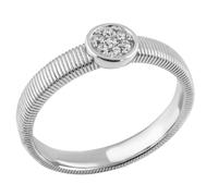 Fingerring FIRETTI "Schmuck Geschenk Silber 925 Damenring Ring Kreis Solitäroptik" Gr. 54, silber (silberfarben, kristallweiß), Fingerringe, Damen, 54, Silber 925 (Sterlingsilber), 3,3mm, Fingerring, 
