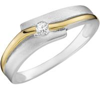 Fingerring FIRETTI "Schmuck Geschenk Silber 925 Damenring Silberring Ring bicolor" Gr. 18, gold (silberfarben, gelbgoldfarben, kristallweiß), Fingerringe, Damen, 18, Silber 925 (Sterlingsilber), 1,9mm