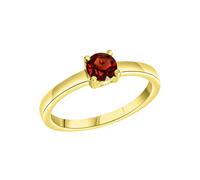 Fingerring FIRETTI "Schmuck Geschenk Silber 925 Damenring Verlobungsring Solitär" Gr. 58, gold (gelbgoldfarben, rot), Fingerringe, Damen, 58, Silber 925 (Sterlingsilber), 2mm, Fingerring, mit Granat (