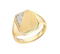 Fingerring FIRETTI "Schmuck Geschenk Silber 925 Herrenring Silberring Siegelring" Gr. 21, gelb (gelbgoldfarben, silberfarben, kristallweiß), Fingerringe, Herren, 21, Silber 925 (Sterlingsilber), 3,5mm