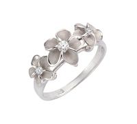 Fingerring FIRETTI "Schmuck Geschenk Silber 925 Silberring Blume/Blüte" Gr. 17, silber (silberfarben), Fingerringe, Damen, 17, Silber 925 (Sterlingsilber), Fingerring, mit Zirkonia (synth.) (495977-17