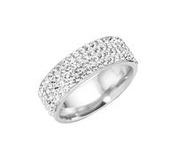 Fingerring FIRETTI "Schmuck Geschenk Silber 925 Silberring" Gr. 54, silber (silberfarben, kristallweiß), Fingerringe, Damen, 54, Silber 925 (Sterlingsilber), 7,5mm, Fingerring, mit Kristallstein (3793