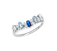 Fingerring FIRETTI "Schmuck Geschenk Silber 925 Silberring" Gr. 60, blau (silberfarben, dunkelblau, hellblau, kristallweiß), Fingerringe, Damen, 60, Silber 925 (Sterlingsilber), 1,5mm, Fingerring, mit