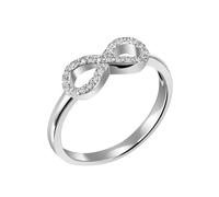 Fingerring FIRETTI "Schmuck Geschenk Silber 925 Silberring Infinity/Unendlichkeit" Gr. 54, silber (silberfarben, kristallweiß), Fingerringe, Damen, 54, Silber 925 (Sterlingsilber), 1,85mm, Fingerring,