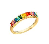 Fingerring FIRETTI "Schmuck Geschenk Silber 925 Silberring Multi" Gr. 54, gold (gelbgoldfarben, mehrfarbig), Fingerringe, Damen, 54, Silber 925 (Sterlingsilber), 2,3mm, Fingerring, mit Zirkonia (synth