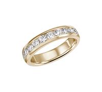 Fingerring FIRETTI "Schmuck Geschenk Silber 925 Silberring Ring Memoire-Optik glitzernd" Gr. 50, gold (gelbgoldfarben, kristallweiß), Fingerringe, Damen, 50, Silber 925 (Sterlingsilber), 4,7mm, Finger