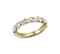 Fingerring FIRETTI "Schmuck Geschenk Silber 925 Silberring Ring Memoire-Optik glitzernd" Gr. 52, gold (gelbgoldfarben, kristallweiß), Fingerringe, Damen, 52, Silber 925 (Sterlingsilber), 3,4mm, Finger