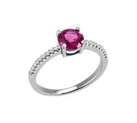 Fingerring FIRETTI "Schmuck Geschenk Silber 925 Silberring Ring Rubin-Optik glitzernd" Gr. 62, rot (silberfarben, kristallweiß, dunkelrot), Fingerringe, Damen, 62, Silber 925 (Sterlingsilber), 2,1mm,