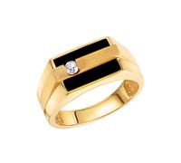 Fingerring FIRETTI "Schmuck Geschenk Silber 925 Silberring Ringkopf eckig" Gr. 22, schwarz (gelbgoldfarben, schwarz, kristallweiß), Fingerringe, Herren, 22, Silber 925 (Sterlingsilber), 4mm, Fingerrin