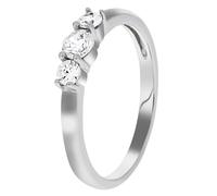 Fingerring FIRETTI "Schmuck Geschenk Silber 925 Silberring Trilogie" Gr. 16, silber (silberfarben, kristallweiß), Fingerringe, Damen, 16, Silber 925 (Sterlingsilber), 2mm, Fingerring, mit Zirkonia (sy