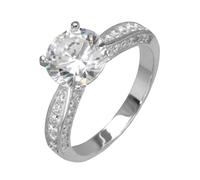 Fingerring FIRETTI "Schmuck Geschenk Silber 925 Silberring Verlobung Solitär" Gr. 19, silber (silberfarben), Fingerringe, Damen, 19, Silber 925 (Sterlingsilber), 3mm, Fingerring, mit Zirkonia (synth.)