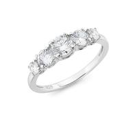 Fingerring FIRETTI "Schmuck Geschenk Silber 925 Silberring Verlobungsring" Gr. 53, silber (silberfarben, kristallweiß), Fingerringe, Damen, 53, Silber 925 (Sterlingsilber), 2,8mm, Fingerring, mit Zirk