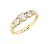 Fingerring FIRETTI "Schmuck Geschenk Silber 925 Silberring Verlobungsring" Gr. 59, gold (gelbgoldfarben, kristallweiß), Fingerringe, Damen, 59, Silber 925 (Sterlingsilber), 2,8mm, Fingerring, mit Zirk