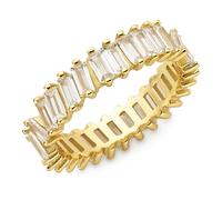 Fingerring FIRETTI "Schmuck, Geschenk, Silberring gelbgoldfarben vergoldet" Gr. 56, gelbgoldfarben, kristallweiß, Fingerringe, Damen, 56, Silber 925 (Sterlingsilber), 5,3mm, Fingerring, mit Zirkonia (