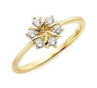 Fingerring FIRETTI "Schmuck, Geschenk, Silberring gelbgolfarben vergoldet" Gr. 54, gelbgoldfarben, kristallweiß, Fingerringe, Damen, 54, Silber 925 (Sterlingsilber), 1,2mm, Fingerring, mit Zirkonia (s