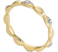 Fingerring FOSSIL "Schmuck Edelstahl Ring Sutton Magisches Auge Evil Eye" Gr. 16,5, gold (gelbgoldfarben, kristallweiß), Fingerringe, Damen, 16,5, Edelstahl, 3mm, Fingerring, mit Glasstein (65992866-1