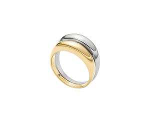 Fingerring FOSSIL "Schmuck Geschenk Edelstahl ELLIS" Gr. 18, gelbgoldfarben, edelstahlfarben, Fingerringe, Damen, 18, Edelstahl, 5mm, Fingerring (65395343-18) gelbgoldfarben, edelstahlfarben