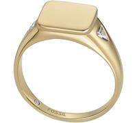 Fingerring FOSSIL "Schmuck Geschenk Edelstahl Ring All Stacked Up" Gr. 19, gold (gelbgoldfarben, kristallweiß), Fingerringe, Damen, 19, Edelstahl, Fingerring, mit Zirkonia (synth.) (49989448-19) gelbg