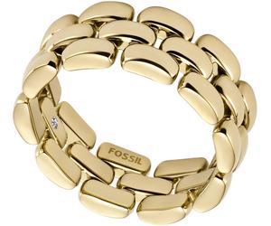 Fingerring FOSSIL "Schmuck Geschenk Edelstahl Ring Arden" Gr. 19, gold (gelbgoldfarben), Fingerringe, Damen, 19, Edelstahl, 8,5mm, Fingerring (48098266-19) gelbgoldfarben