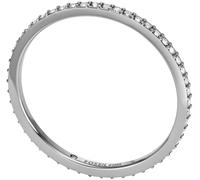 Fingerring FOSSIL "Schmuck Geschenk Edelstahl Ring JEWELRY" Gr. 18, silber (edelstahlfarben, kristallweiß), Fingerringe, Damen, 18, Edelstahl, 2mm, Fingerring, mit Glasstein (86782612-18) edelstahlfar