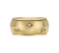 Fossil Damenring SADIE JF04835710 Edelstahl mattes Gold 10 mm mit 1 ct Glasstein Größe 17,5
