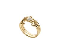 Fingerring FOSSIL "Schmuck Geschenk Metall SUTTON Herzen" Gr. 19, gold (gelbgoldfarben, kristallweiß), Fingerringe, Damen, 19, Metall, 4mm, Fingerring, mit Glasstein (55904367-19) gelbgoldfarben, kris