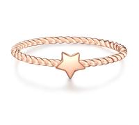 Fingerring GLANZSTÜCKE MÜNCHEN "A1250" Gr. 58, rosa (roségold), Fingerringe, Damen, 58, Silber 925 (Sterlingsilber), 1,4mm, Fingerring, aus Sterling Silber (71376035-58) roségold