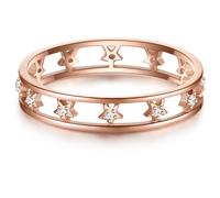Fingerring GLANZSTÜCKE MÜNCHEN "GSM273" Gr. 58, rosa (roségold), Fingerringe, Damen, 58, Silber 925 (Sterlingsilber), 3,9mm, Fingerring, aus Sterling Silber (91490614-58) roségold