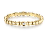 Fingerring GLANZSTÜCKE MÜNCHEN "GSM680" Gr. 60, gelbgold, Fingerringe, Damen, 60,mit Zirkonia, Silber 925 (Sterlingsilber), Fingerring, mit Zirkonia (94205231-60) gelbgold