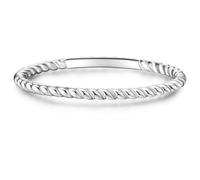 GLANZSTÜCKE MÜNCHEN Damen-Ring aus 925/- Sterling Silber - Steckring gedreht Silberring filigraner Vorsteckring Stapelring
