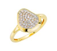 Fingerring FASCINATION BY ELLEN K. "333/- Gelbgold bicolor Zirkonia" Fingerringe Gr. 060 (19,1), Gold, gelb (gelb, weiß) Damen Fingerringe (56545944-60)