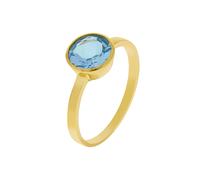 Fingerring FASCINATION BY ELLEN K. "Gold 375 Blautopas (beh.)" Fingerringe Gr. 058 (18,5), Gold, gelb (gelb, blau) Damen Fingerringe (39951659-18,5)