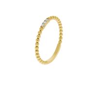 Fingerring "Gold 375 mit Zirkonia weiß" Gr. 19, gelb (gelb, weiß), FASCINATION BY ELLEN K., Fingerringe, Damen, 019 (60,0), Gold (75423467-19) gelb, weiß