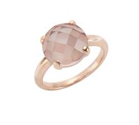 Ring 925/- Sterling Silber Rosenquarz rosa Glänzend Jamelli rot 52 (Artikelnummer: 3R150/10X52)