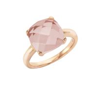 Fingerring JAMELLI "925 Silber rosé vergoldet mit Rosenquarz" Fingerringe Gr. 058 (18,5), Silber 925 (Sterlingsilber), rot (rot, rosa) Damen Fingerringe (595600-58)