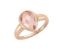 Fingerring JAMELLI "925 Silber rosé vergoldet Rosenquarz" Fingerringe Gr. 060 (19,1), Silber 925 (Sterlingsilber), rot (rot, rosa) Damen Fingerringe (472460-60)