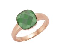 Fingerring JAMELLI "Silber 925 rosé-vergoldet mit grünem Quarz-Stein (beh.)" Gr. 54, rot, Fingerringe, Damen, 054 (17,2), 2,67, Silber 925 (Sterlingsilber) (483567-54) rot