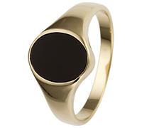 Fingerring JOBO Gr. 54, schwarz, Fingerringe, Damen, 54, Gelbgold 585, Fingerring, 585 Gold mit Onyx oval (33478159-54) schwarz